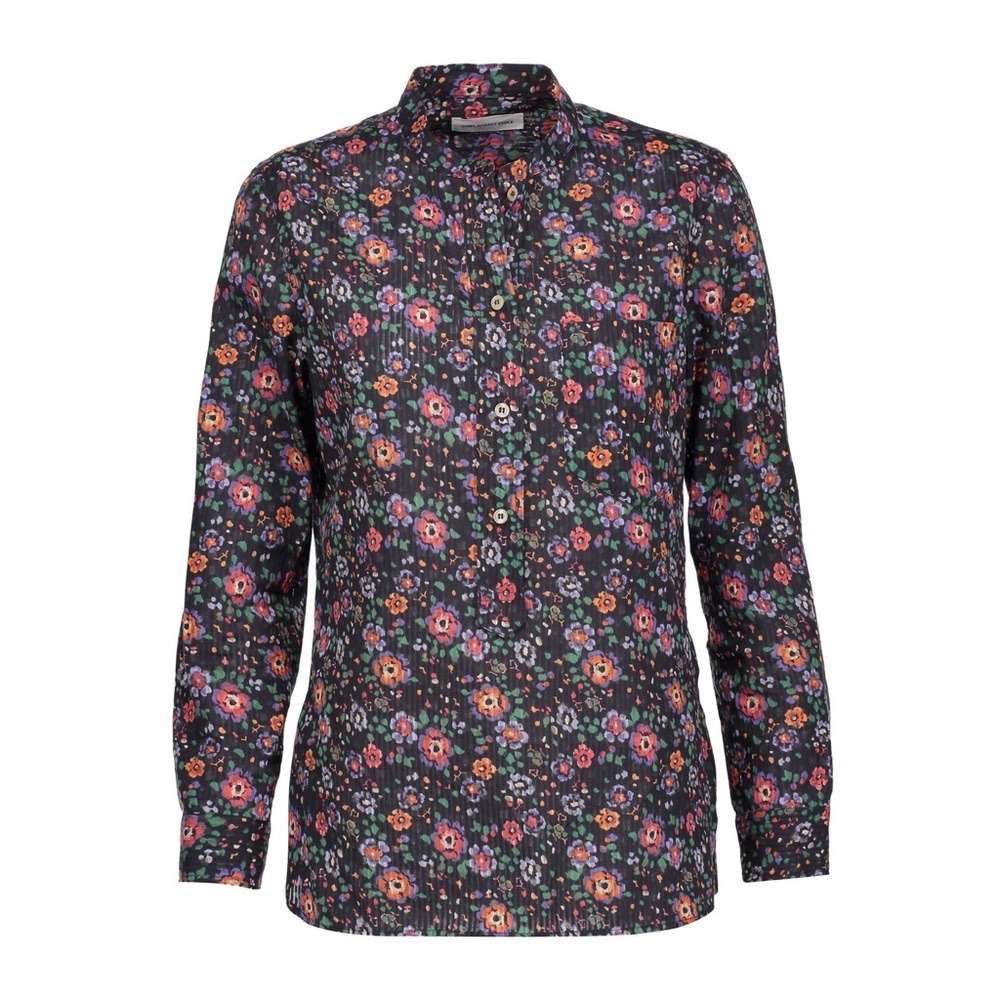 Isabel Marant Etoile Brenda Floral Blouse Size XS Black Multicolor Boho Top Chic